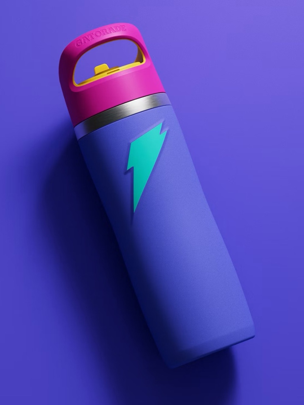 NEW Gatorade Overtime Stainless Steel Water Bottle with Straw Cap - Purple/Pink